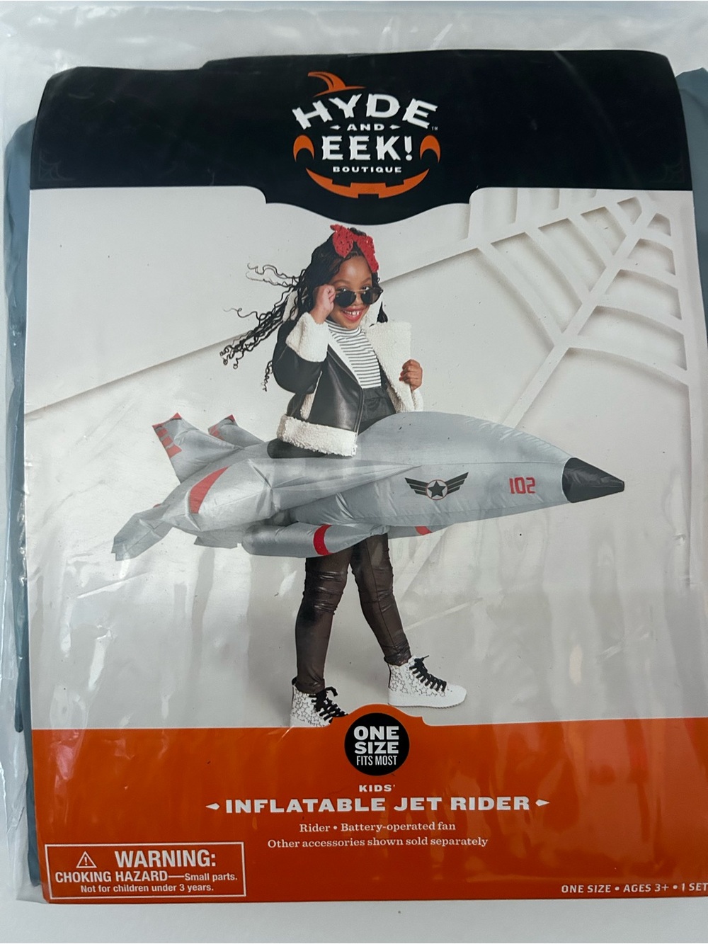 Target Kids Inflatable Jet Rider Costume - Gray with Red Accents